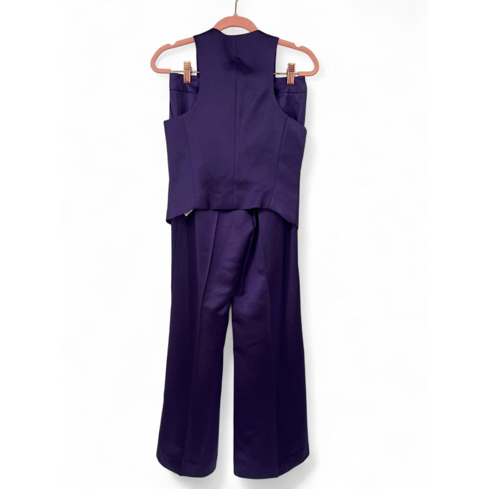 Luxury Designer Jason Wu | 2 | Matching Set Pants Vest Trouser Top Purple Outfit - Picture 5 of 7